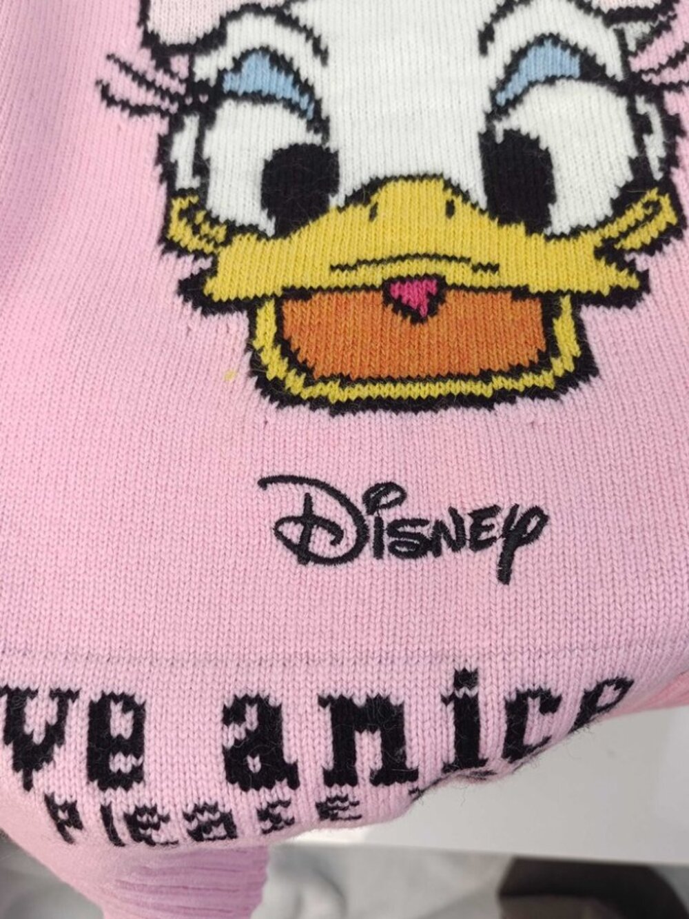 Ganni x Disney Pink Daisy Duck Crewneck Sweater - Picture 3 of 6